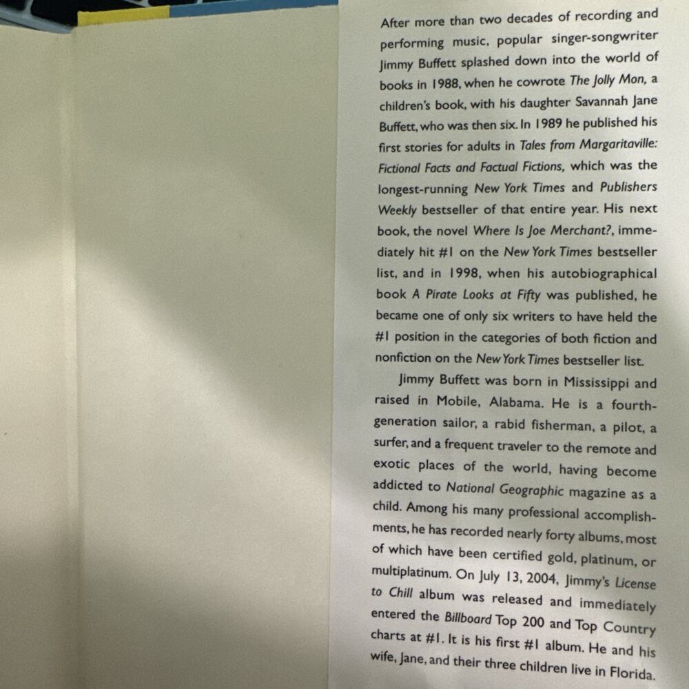 Jimmy Buffett A Salty Piece of Land Novel Hardcover Dust Jacket Adventure EUC - Picture 9 of 9